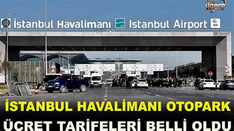 istanbul hava alanı otopark ücreti